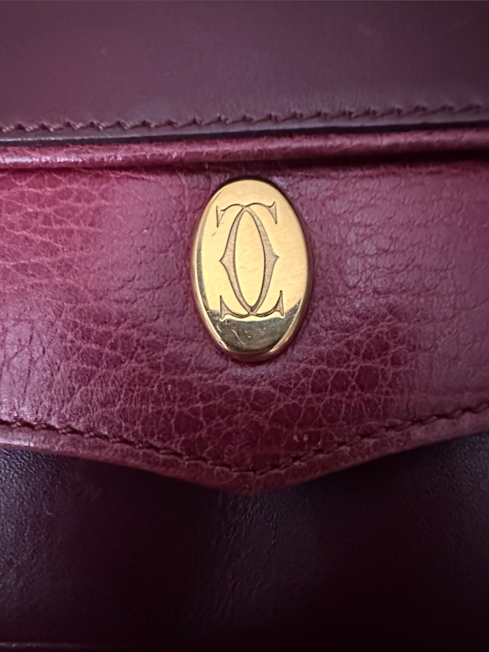 Cartier leather clutch Must de Cartier Burgundy Clutch Vintage